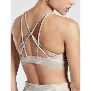 ATHLETA Strappy Solace Camo Print Sports Bra